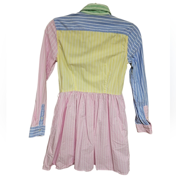 Ralph Lauren Colorblock Button Up Shirt Dress Sz 14 100% Cotton - Picture 2 of 8